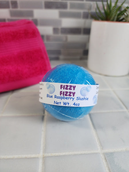 Round Blue Raspberry Slushie Bath Bomb